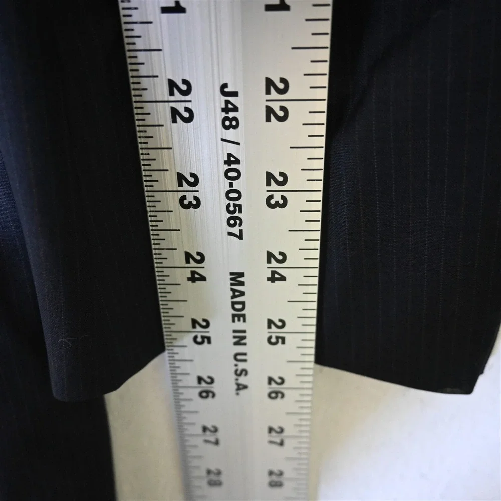 Jos. A Bank 42L Navy Blue Striped 100% Wool Mens Blazer Suit‎ Jacket Sport Coat